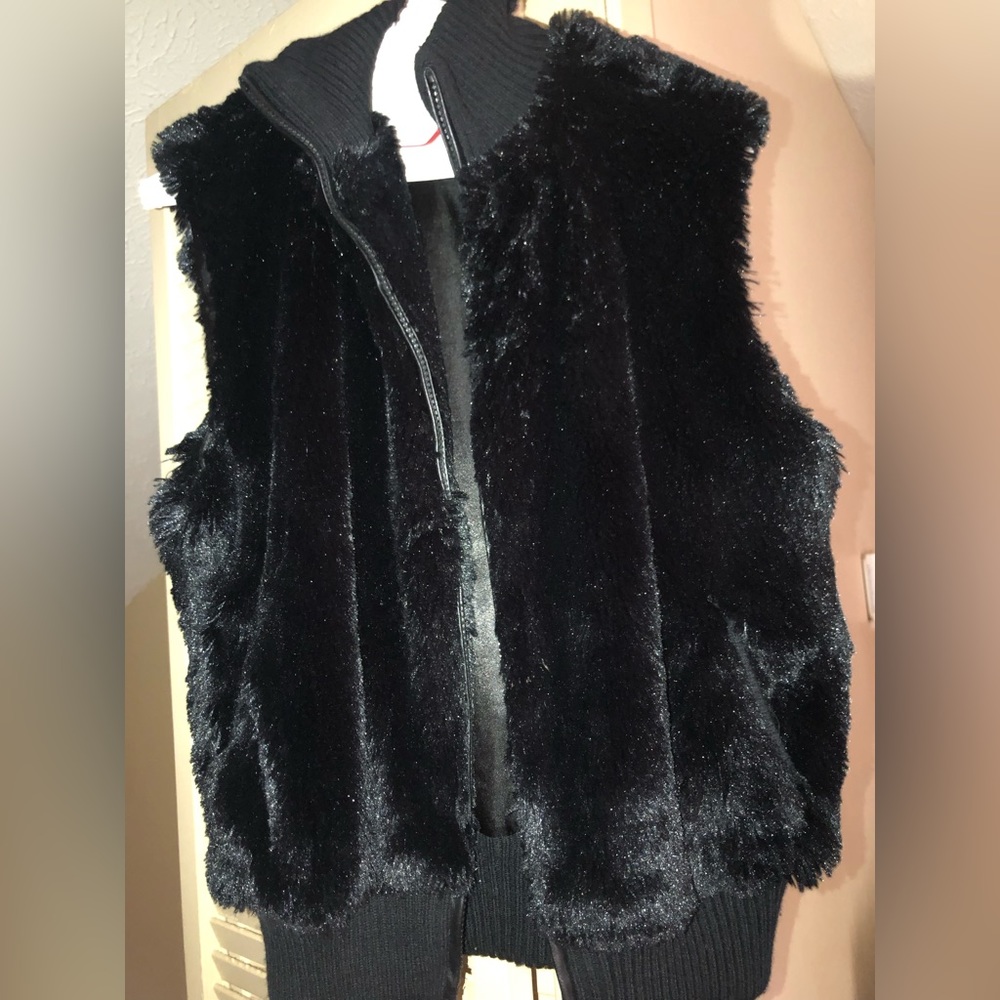Large Black fur vest